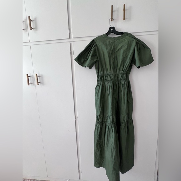 Karen Millen Organic Cotton Woven Shirred Tiered Short
Sleeve Maxi Dress - Picture 5 of 8